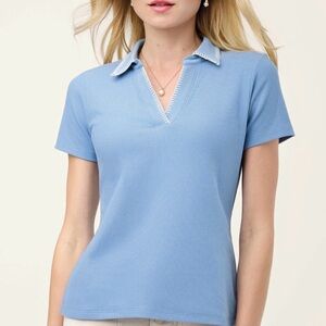 New With Tags NWT Spartina 449 Size Small Romy Collared Shirt Lakeside Blue